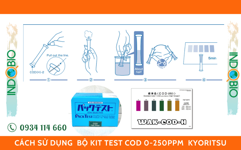 CÁCH SỬ DỤNG BỘ TEST COD WAK-COD-H KYORITSU, KIỂM TRA NHANH COD TRONG NƯỚC THẢI THANG ĐO 0-250 PPM